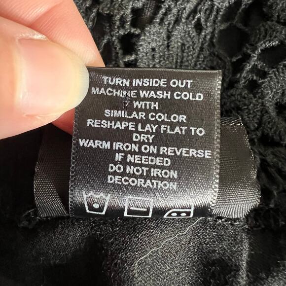 Vintage Torrid Womens Maxi Blouson Sundress V Neck Sleeveless Lace Back Black 4X - Picture 11 of 11